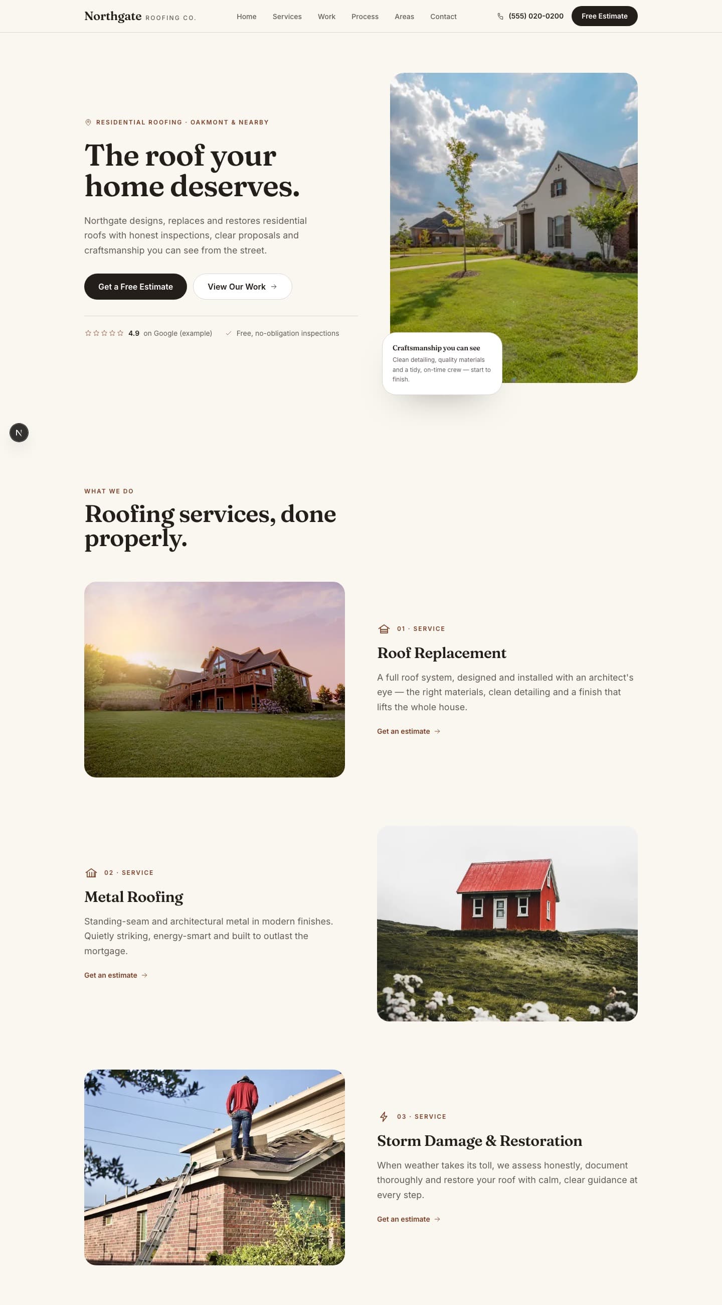 The Northgate website design, shown on desktop